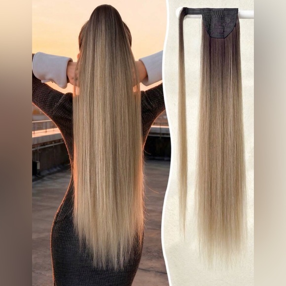 Other - Balayage Wrap-Around Ponytail – Ombre Brown to Ash Blonde 32 “Extension